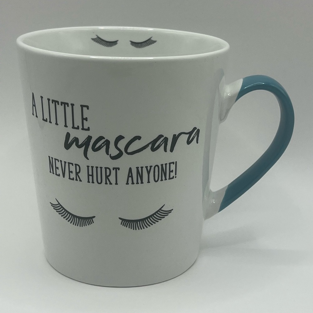 Prima design a little mascara never hurt anyone coffee mug cup